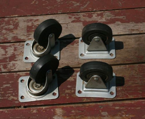 Set of 4 caster wheels 2 fixed 2 swivel 3&#034; nylon wheels heavy duty for sale