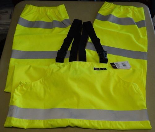 Nwt men&#039;s size large dickies ansi class 2 high visibility yellow safety overalls for sale