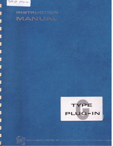 TEKTRONIX Manual TYPE G PLUG-IN