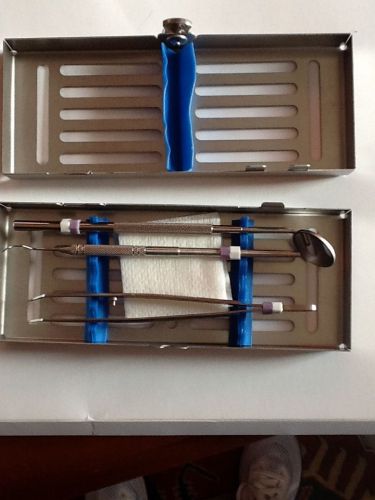 Henry Schein stainless steel sterilization cassette dental instruments