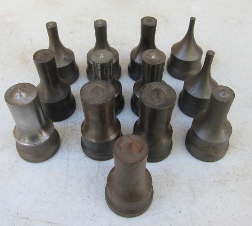Lot of 13 Punches - 1-1/3&#034; Base Diameter