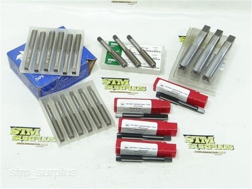 NEW LOT OF 22 HSS PLUG &amp; HAND TAPS 7/16&#034; AND 3/4&#034; DETROIT FASTCUT GTD NEWENGLAND