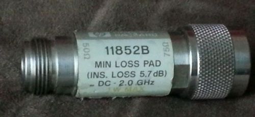 HP Hewlett Packard 11852B Min Loss Pad (INS.LOSS 5.7 db) DC-2.0 GHz Test Equip