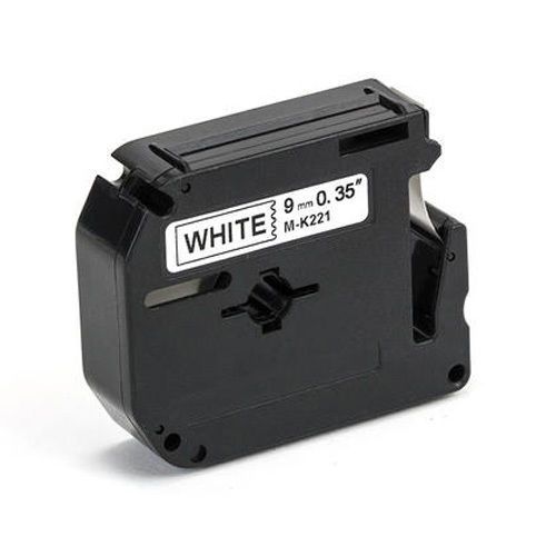 Brother MK221 compatible 9mm (0.35&#034;) Black on White Non-Laminated Tape
