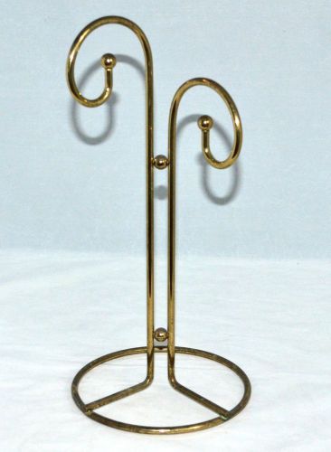 Vintage 13&#034; Gold Metal Necklace Jewelry Display Stand Collectible &amp; Functional