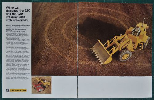 1969 CATERPILLAR 920 930 loader 2-page advertisement, overhead photo