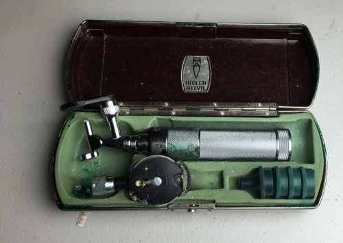 welch allyn otoscope ophthalmoscope set bakelite case Vintage