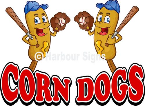 Corn Dogs Concession Fast Food Truck Cart Restaurant Cater Vinyl Sign Decal 14&#034;