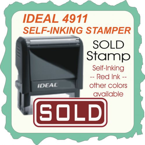 SOLD, Custom Made Self Inking Rubber Stamp 4911 Red Ink