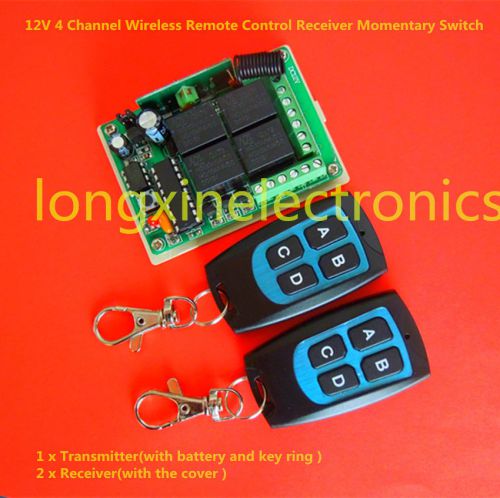 12V 4 Channel Wireless Remote Control Receiver Momentary Switch 433MHZ