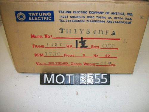 NEW Tatung 1.5 HP TH1Y54DFA 145T Frame 3 Phase Motor (MOT3555)