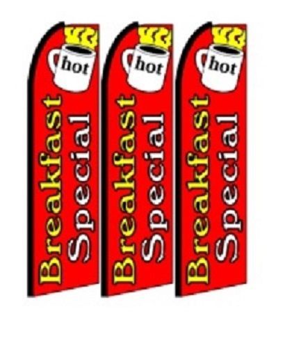 Breakfast Special  King Size Polyester Swooper Flag Banner  Pk of 3