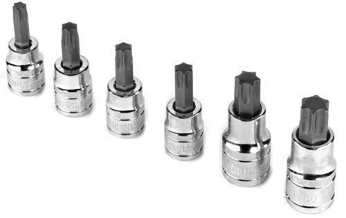 Powerbuilt 648677 3/8-Inch and 1/2-Inch Drive Star Bit Socket, 6-Piece