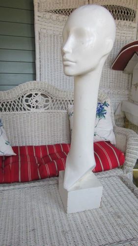 30 Inch Tall Long Neck Vintage Hat Wig Mannequin Display Head Millinery