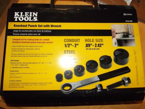 NEW KLEIN TOOLS KNOCKOUT PUNCH SET WITH WRENCH 53732 - SEN