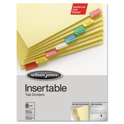 Gold pro insertable tab index, multicolor 8-tab, letter, buff sheets for sale