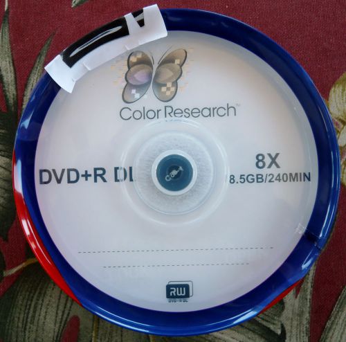 COLOR RESEARCH 25 Pk DVD+R DL Dual Layer Blank Media- 8X Speed, 8.5 GB C18-42012