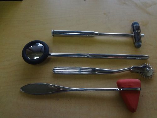 New Reflex 4 Hammer Set In Black Wartenberg Pinwheel, Taylor, Babinski and Buck