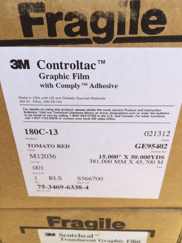 3M CONTROLTAC GRAPHIC FILM WITH COMPLY ADHESIVE - TOMATO RED - ****NEW****
