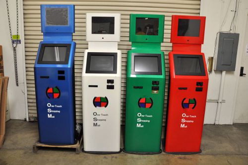 16 new and unused all steel kiosks with dual 15&#034; lcd display for sale