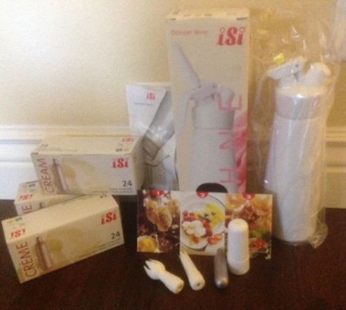 iSi Cream?Dessert Whip Dispenser Set White NEW 500 ml?With 72 N20 Chargers!!!?
