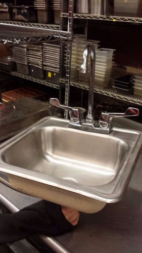 Hand wash sink drop in with faucet and drain. excellent condition. commercial for sale
