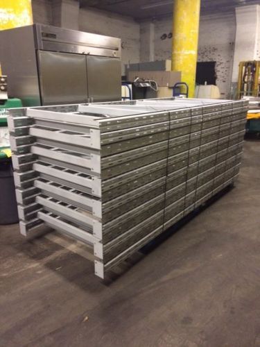 12 sections 10&#039;h x 44&#034;d ridg-u-rak pallet racks racking heavy duty slotted for sale