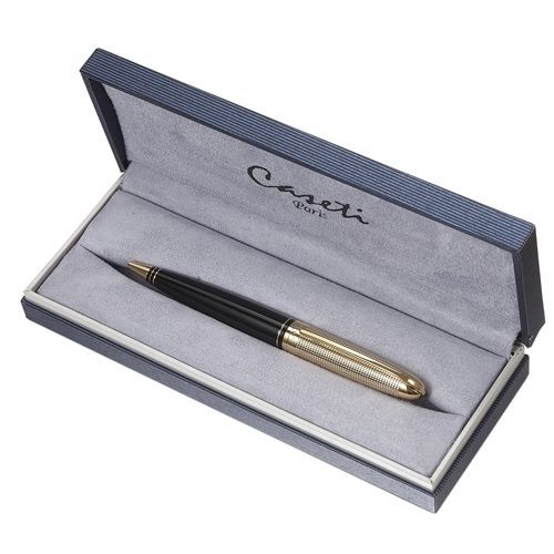 Caseti Saints Gold Grid Black Resin Ball Pen