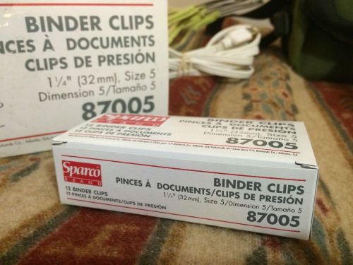 Sparco Binder Clip - Medium - 1.25&#034; Width - 12 / Dozen - Black