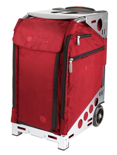 Professional Wheelie Case for Stenograph in Ruby Red with Silver Frame
