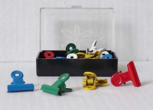 14pcs Mini-Binder Clips; multi-color painted metal;  paper clamps