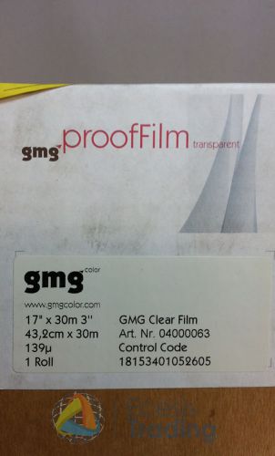 GMG Transparent Prooffilm 139 17&#034;x98&#039; 04000063 - NEW