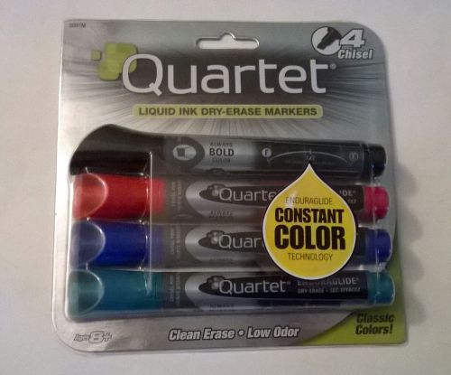 Quartet Dry Erase Markers, EnduraGlide, Fine Tip, BOLD COLOR, Assorted Color, 4