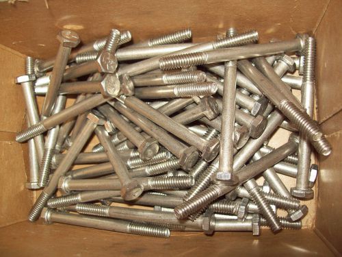 60  Pcs 1/4-20 X 3  inch hex head  stainless steel bolt