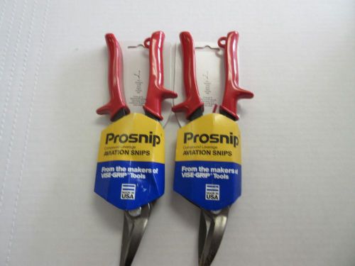 2 PACK PROSNIP 101 AVIATION SNIPS RED COMPOUND LEVERAGE CUTTER STRAIGHT TO LEFT