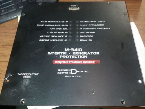 BECKWITH ELECTRIC M-3410 INTERTIE GENERATOR PROTECTION INTEGRATED SYS.