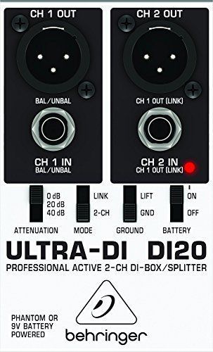 Behringer Ultra-DI 2 Channel DI-Box Splitter musician Equipment stereo outputs