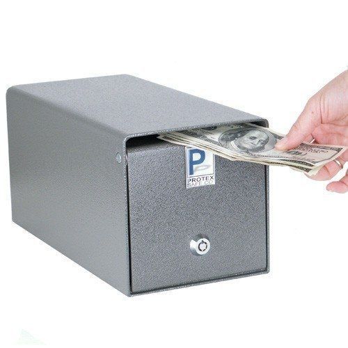 Under Counter Deposit Safe Lock Secure Security Drop Box Grey Mail Money Cash
