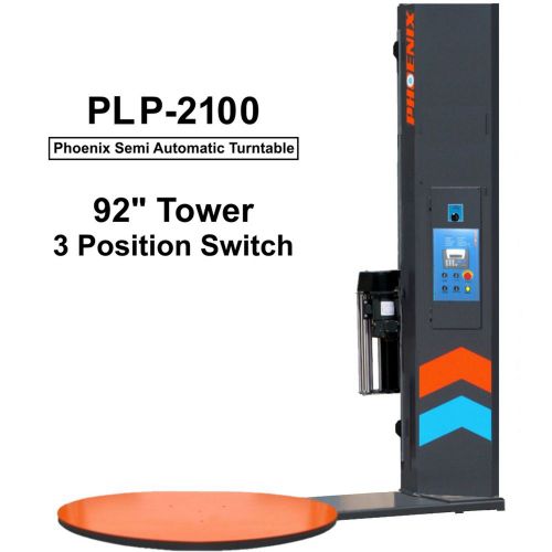 Phoenix PLP-2100 Powered Pre Stretch Film Pallet Wrapper 92&#034; Tower &amp; 3 Po Switch
