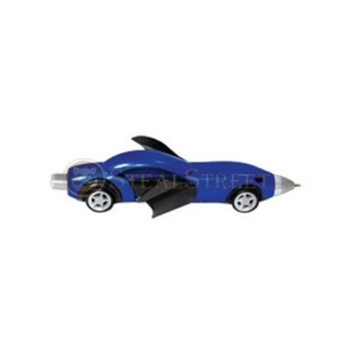 Blue Click Button Race Car Ball Point Pen with Opening Side Doors