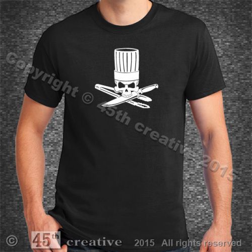 Cook&#039;s Crossbones T-shirt XL- culinary cook chef bbq knife tongs cooking t shirt