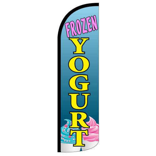 Frozen yogurt windless swooper flag jumbo full sleeve banner + pole made in usa for sale
