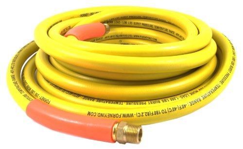 Forney 75435 Air Hose, Yellow Rubber with 3/8-Inch Male NPT Fittings On Both