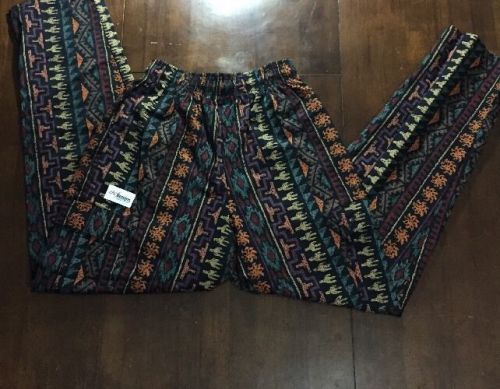 CHEF PANTS BY RED KAP CHEF DESIGN RARE COLORFUL AZTEK 90s NWT SMALL