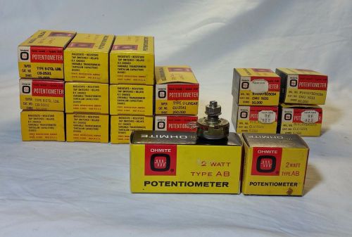 OHMITE Potentiometer 2 Watt Type AB Lot of 18 Pieces