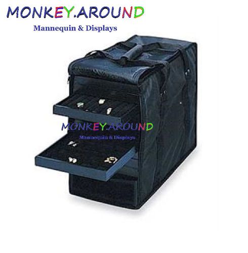 Jewelry Carrying Case Display Black Cloth Portable Heavy Duty Nylon Bag Handle