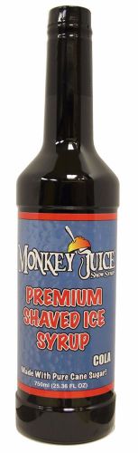Cola snow cone syrup - made with pure cane sugar - monkey juice brand for sale