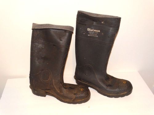 LACROSSE RUBBER BOOTS ANSI Z41 PT91 (Size 10) Black Hunting Outdoor Steel Toe