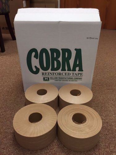 4 Rolls 70mm x 450 FT Reinforced Gummed Kraft Paper Tape Cobra / Holland Brand