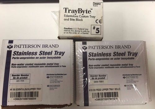 2 Patterson Dental Stainless steel tray and TrayByte